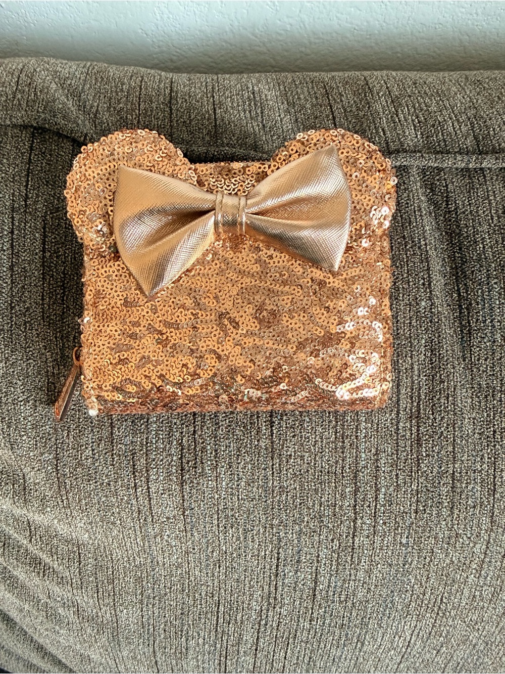 Loungefly Rose Gold Mini Mouse Sequin Bow wallet